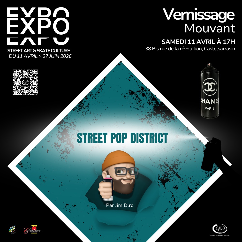 affiche vernissage Street Pop District (1000 x 1000 px)