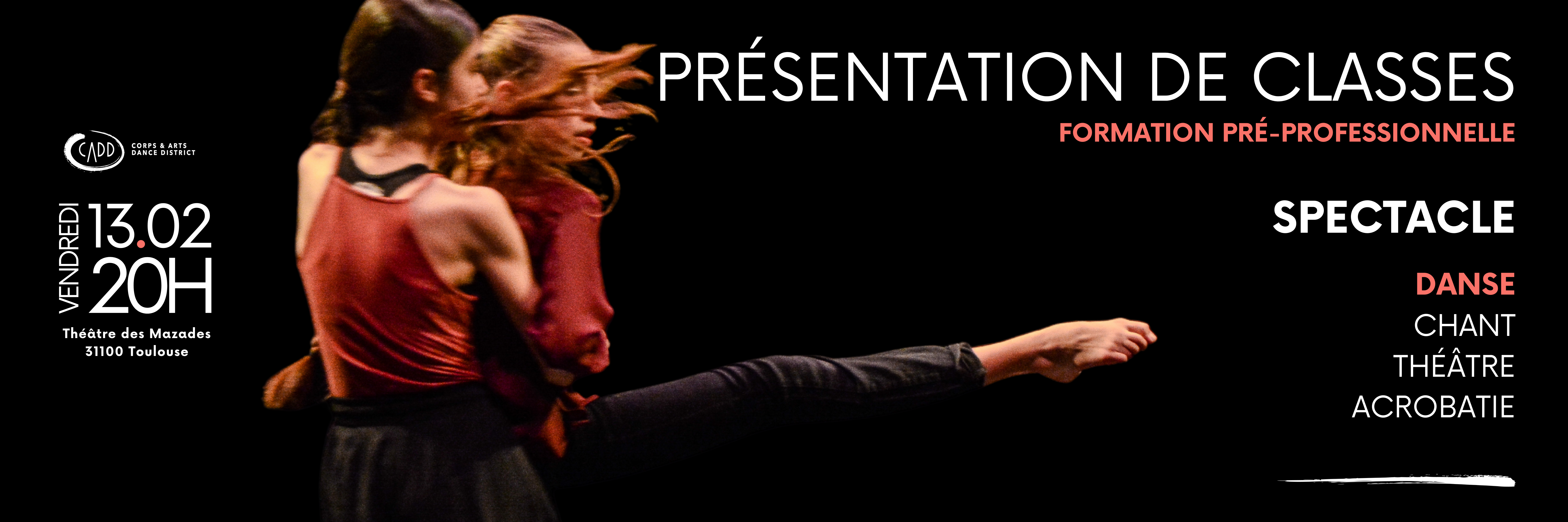 Spectacle présentation de classes 13 février Mazades Toulouse